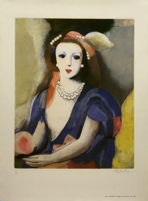 ☆☆☆ローランサン 直筆サイン 銅版画 「真珠のネックレス」拍卖