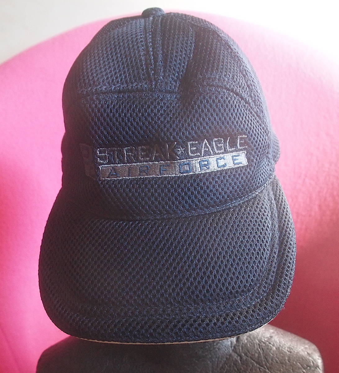 送料無料♪カッコいい大人CAP(キャップ)帽子です《STREAK EAGLE / AIRFORCE》大人フリーサイズ(57-59cm)スナップバックタイプ/メッシュ式拍卖