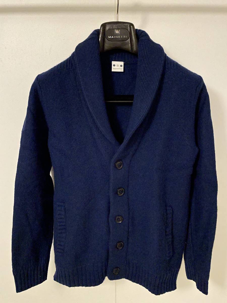 THREEDOTS スリードッツ ネイビーショールカラー ニットジャケット カシミヤ混 ケニー KENNY ビームス取り扱い 446 オンオフ問わず 秋冬拍卖