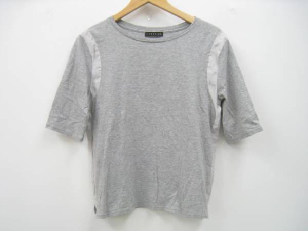 ESTNATION エストネーション 五分袖カットソー 切替 グレー 38拍卖