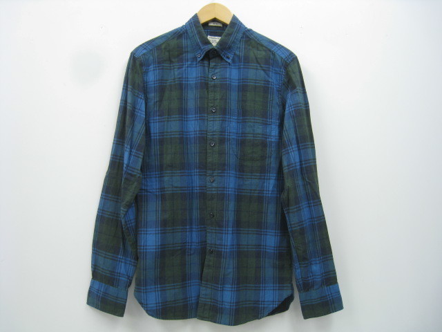 J crew SLIM ジェイクルー マドラスチェック柄 長袖シャツ 青 緑 ブルー グリーン サイズXS拍卖