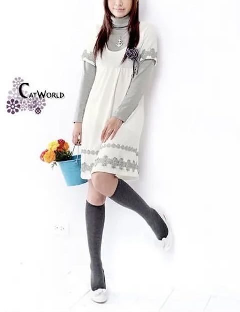 JESSICA 飾りレース付タートルネックワンピース ホワイト拍卖