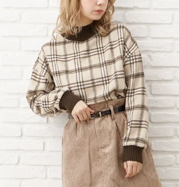 INGNI チェックプルオーバー ベージュ拍卖