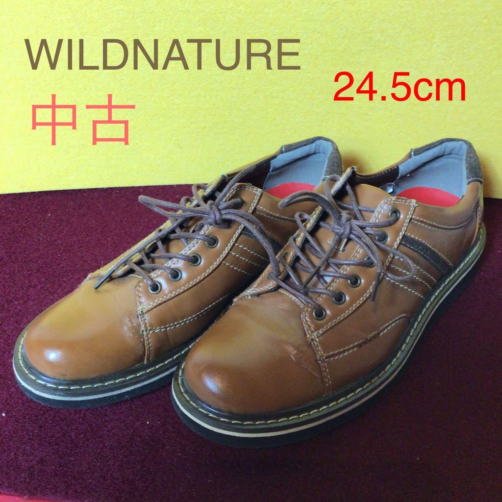 【売り切り!送料無料!】A-113 WILDNATURE!24.5cm!カジュアルスニーカー!カジュアルシューズ!ローカット!中古!拍卖