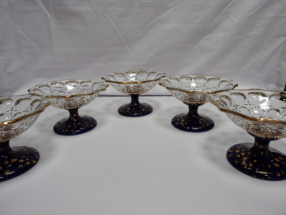 【創作強化ガラス】【デザートカップ・・・5客】(華やか)美品拍卖