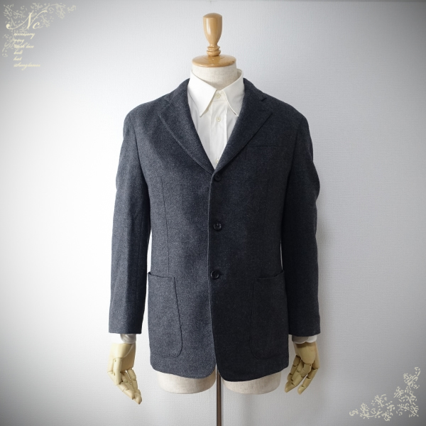 USED*B.by KRIZIA/クリツィア/94AB4/カシミヤ混ウールジャケット/ダークグレー/ベーシック拍卖