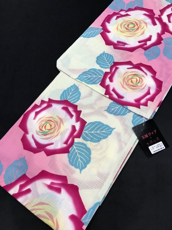 ▼三作▼税込即決 プレタユカタ 綿紅梅 玉城ティナ×キスミス 薔薇柄拍卖