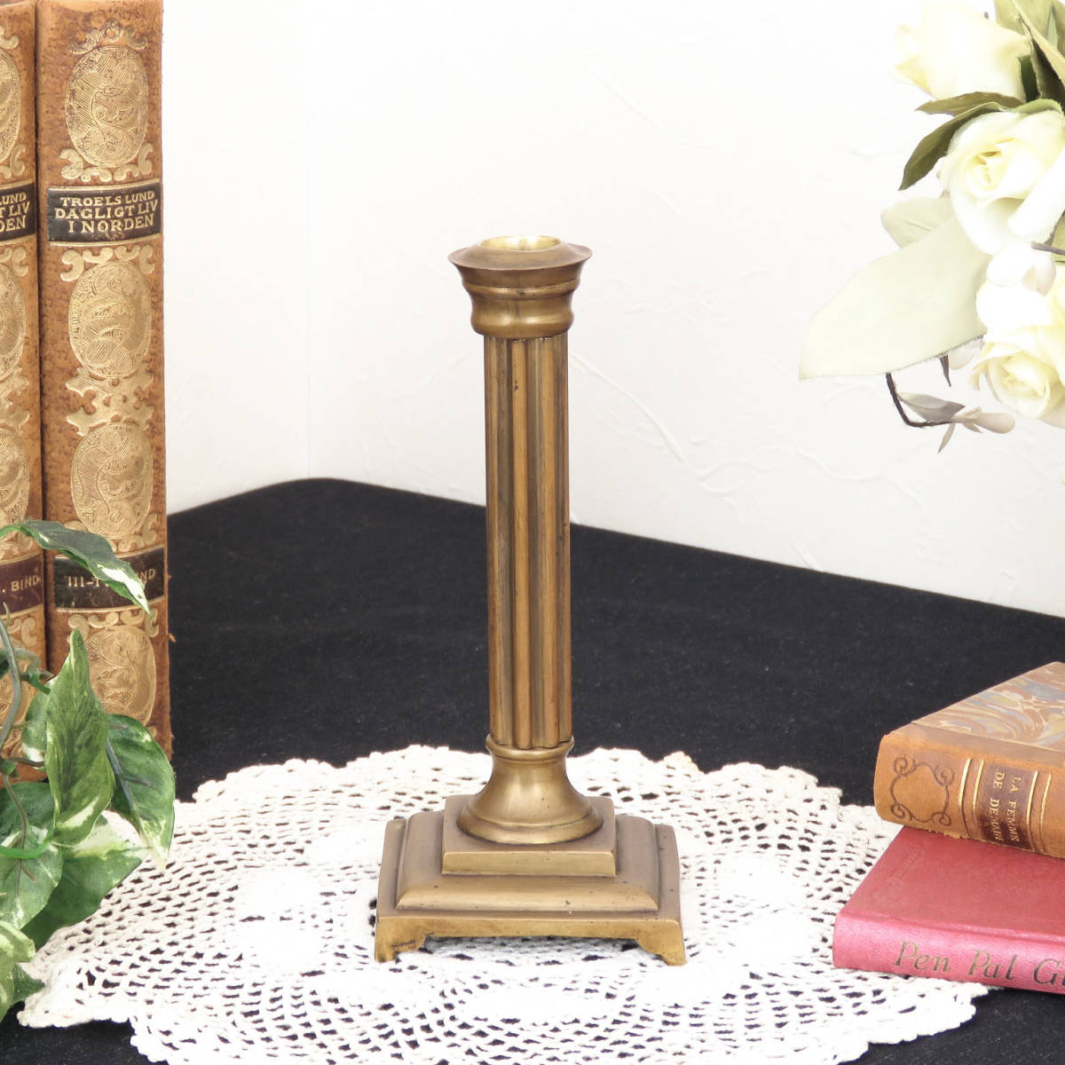 真鍮のキャンドルスタンド/燭台/ろうそく立て/ブラス/ブロカント/置物/店舗什器/ディスプレイ/インテリア小物/アンティーク雑貨/AL-0922拍卖