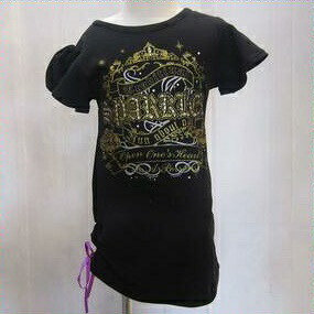 ☆【郵便(クリックポスト)対応】Bee Box 女の子 キッズ 子供服 半袖 ゴールドプリントロゴ Tシャツ 110cm(04-6657)拍卖