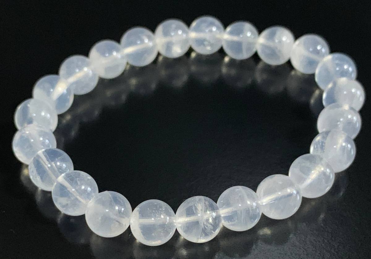 天然石ヒマラヤムーンクォーツAAA8mm玉のブレスレット拍卖
