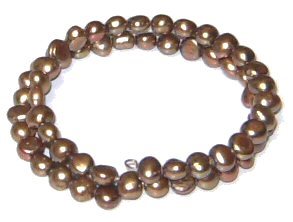 淡水本真珠・ゴールデンカラー染・2連★バングル・ブレスレット拍卖