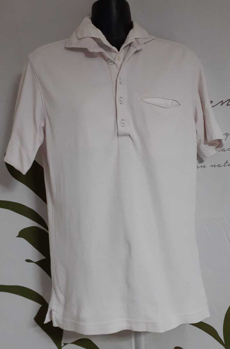 Y 3/3 TAKEO KIKUCHI ワールド 半袖ポロシャツ ダブルエリ 薄いピンク サイズ 2拍卖