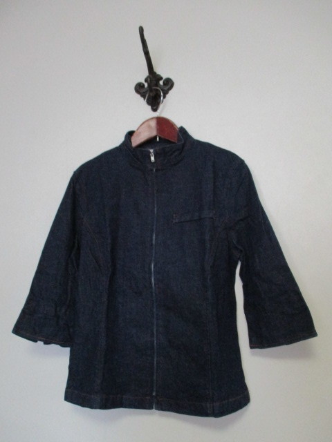 KUMIKYOKU組曲紺ノーカラーデニムジャケット(USED)50721)拍卖