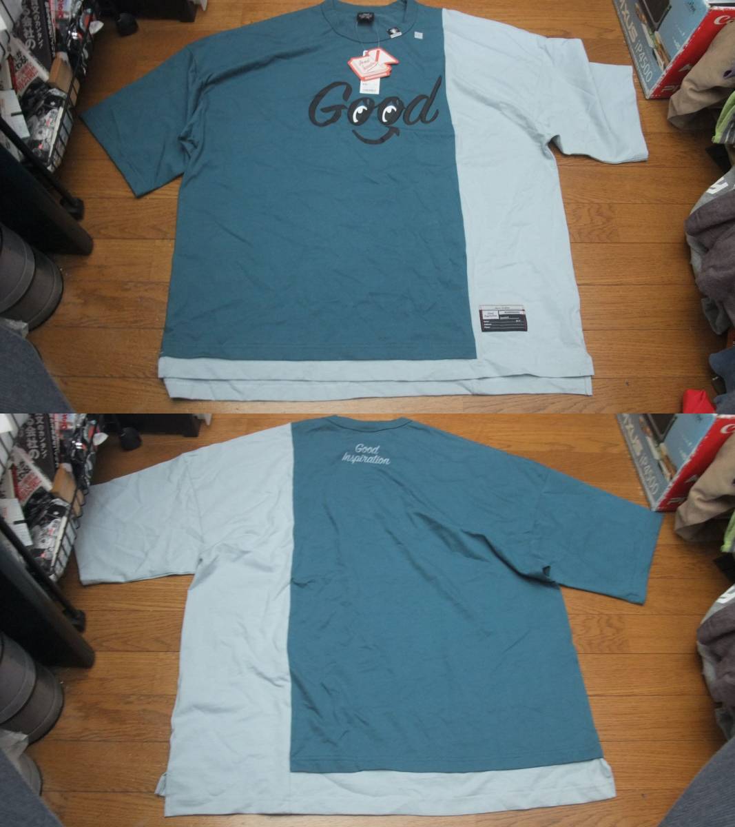 新品 ミハラヤスヒロ コラボ クレイジーカラー 切替 Tシャツ XXL ジーユー gu mihara yasuhiro拍卖
