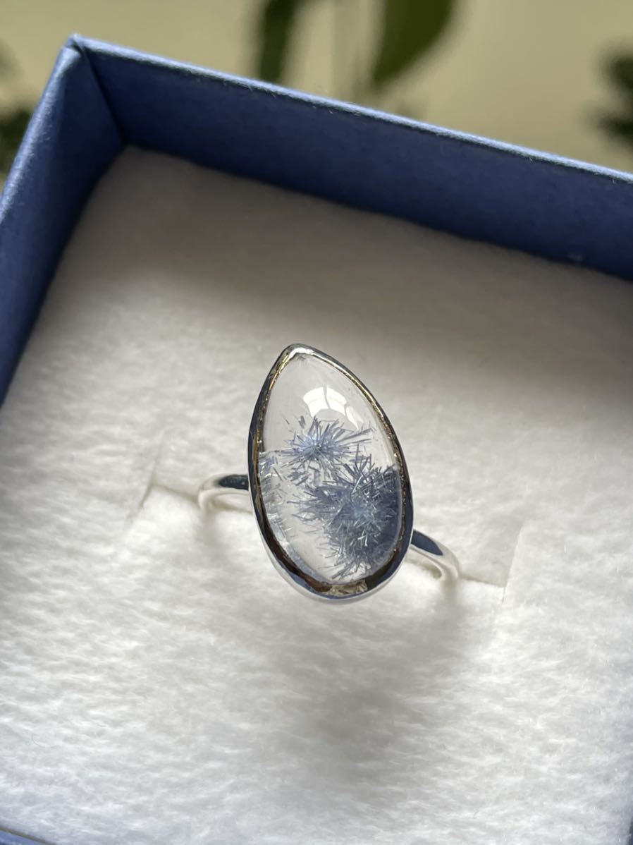 デュモルチェライトインクォーツ シルバーリング 天然石 サイズ12号 お花 結晶 パワーストーン拍卖