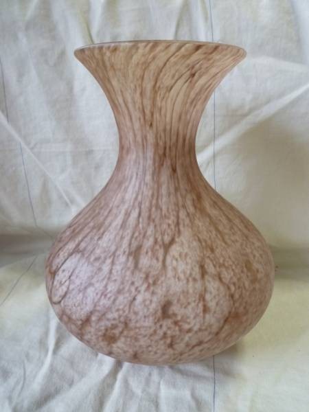 ガラス/花瓶/ブラウン系/マーブル/フラワーベース/置物拍卖