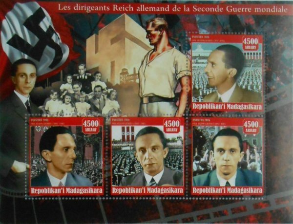 マダガスカル切手『第二次世界大戦』(ゲッベルス)A ナチスドイツ拍卖