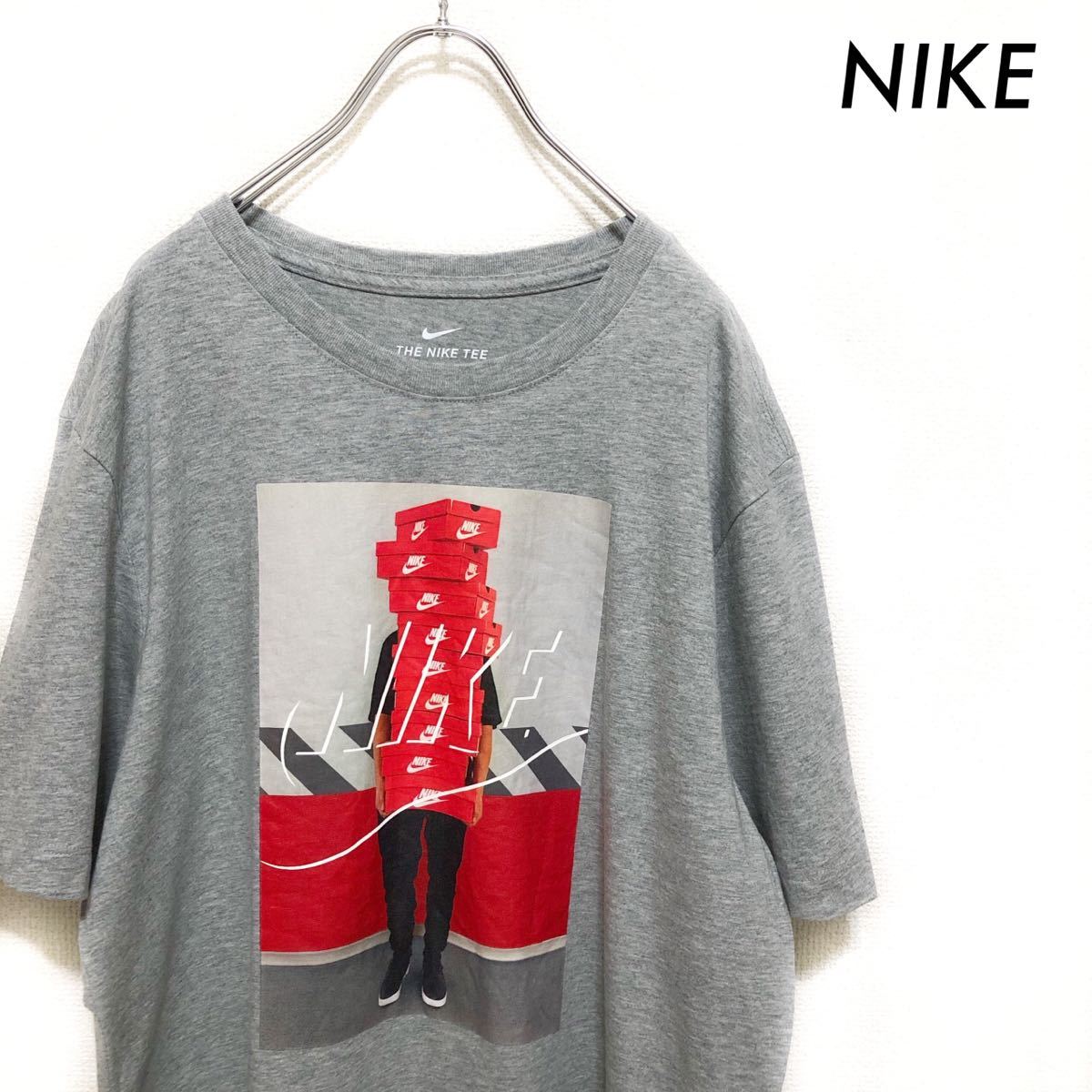【送料無料】NIKE ナイキ★半袖Tシャツ シューズボックス グレー ビッグサイズ拍卖