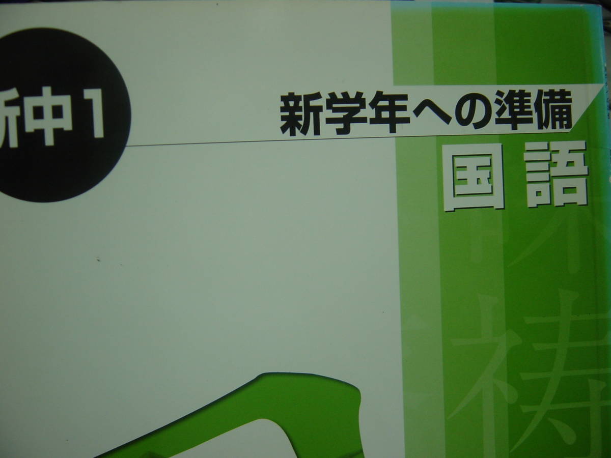 新中1 新学年への準備 国語 別冊解答付拍卖