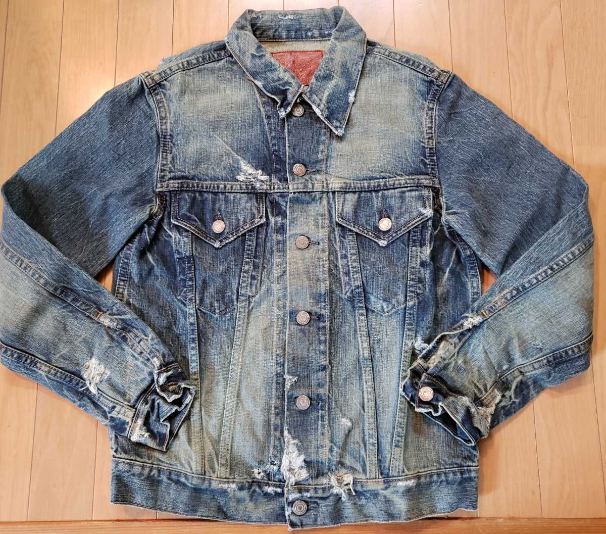未使用 ARK STANDARD ヴィンテージ加工 デニムジャケット アークスタンダード ユーズド加工 ビンテージ加工 定価3万以上 正規品 日本製 S拍卖