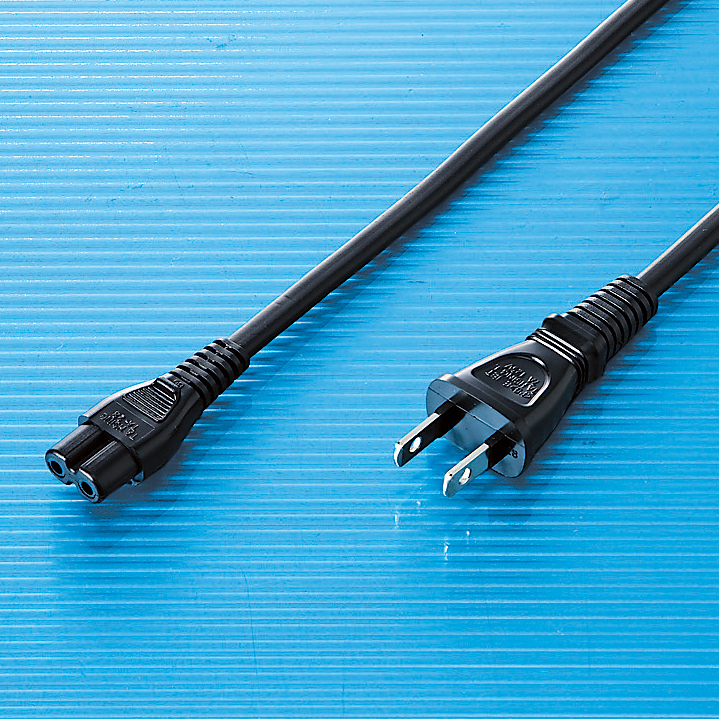★送料無料★新品 未使用 サンワサプライ KB-DWP120 ACインレット 豚鼻 楕円 小判型 メガネ型用・2Pオス 2m トラッキング対策用プラグ拍卖