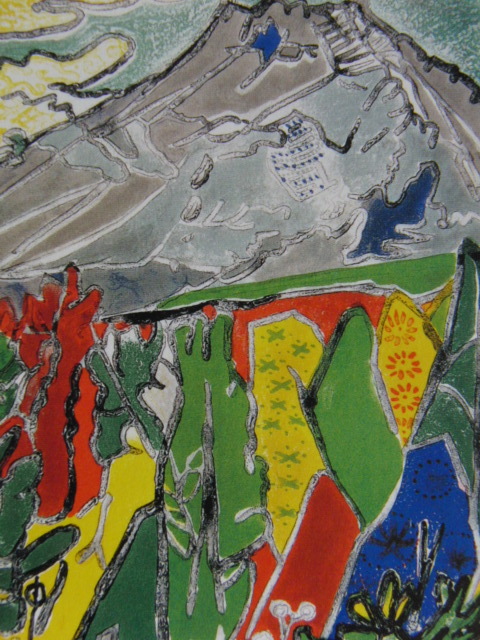 片岡球子、【青木ヶ原の富士】、希少な額装用画集より、新品額装付、状態良好、送料込み、日本人・女性画家、卓上サイズ拍卖