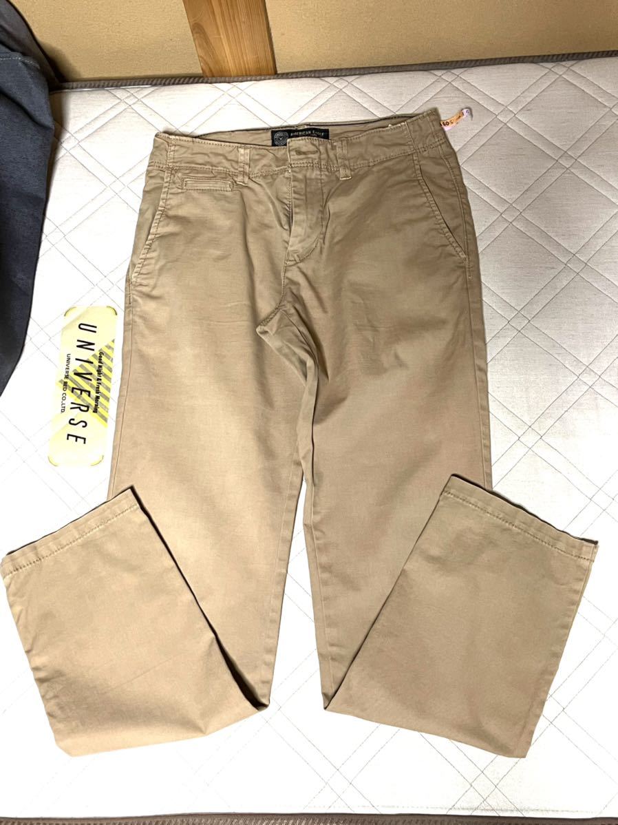 アメリカンイーグル チノパンツ スリム ベージュ ウエスト29レングス32 クリーニング済拍卖