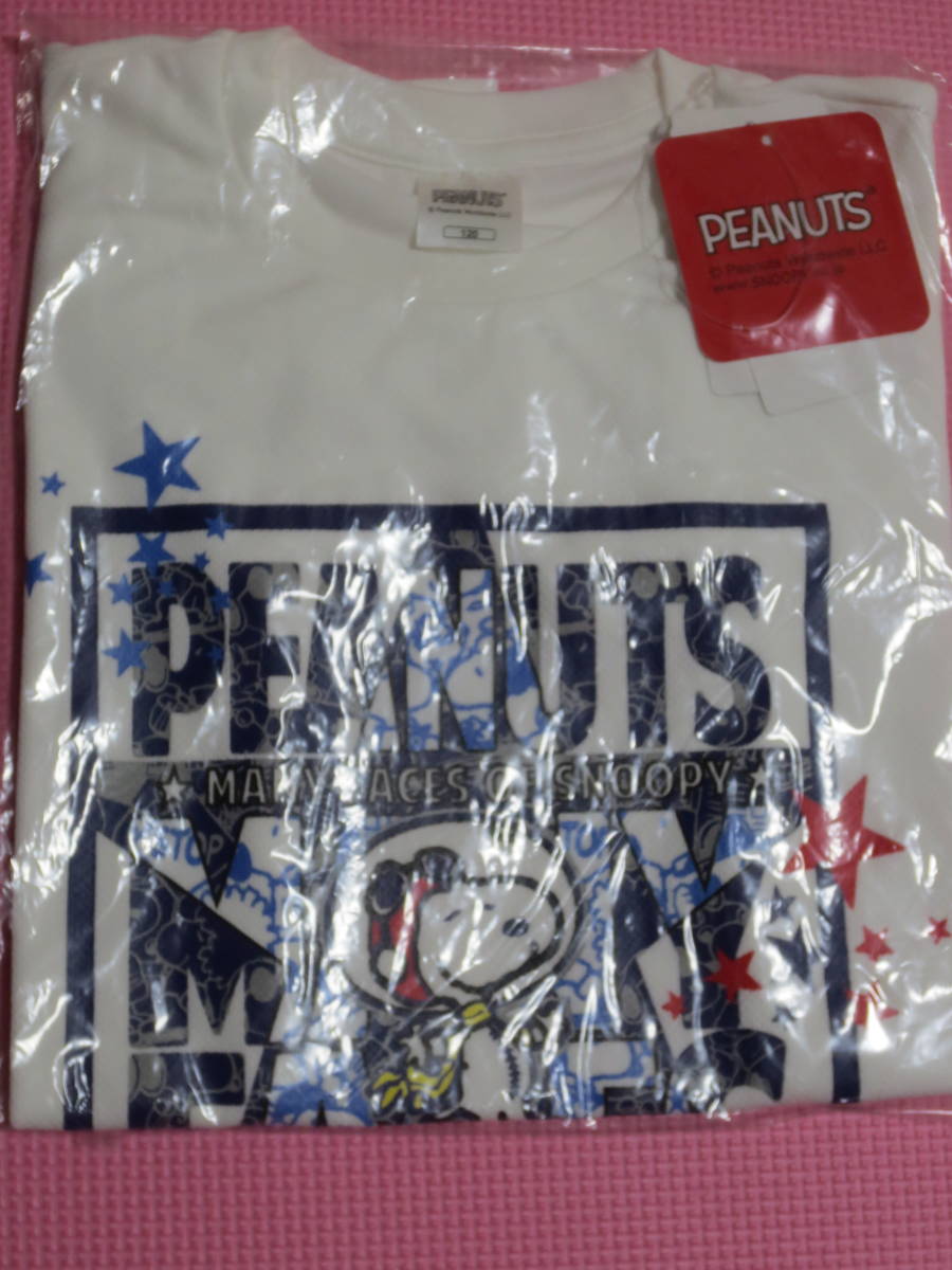 新品 120 スヌーピー 半袖Tシャツ 白 アストロノーツ アメコミ柄 ピーナッツ 男の子 女の子 夏物 PEANUTS SNOOPY 110cm~ 送料無料拍卖