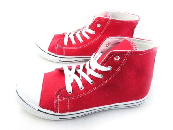 1円~2330-491新品AAAミッドカット/レースアップスニーカー25㌢RED♂拍卖