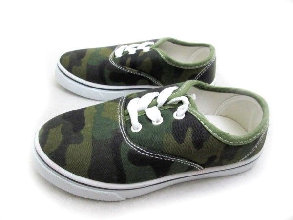 1円~AL2324-332新品AAAローカット/レースアップスニーカー17㌢迷彩柄♂拍卖