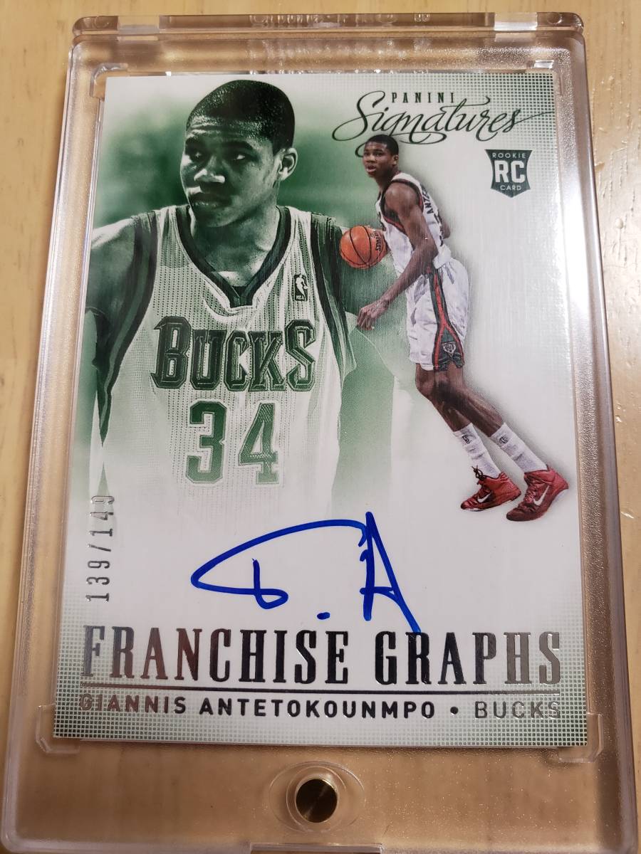 激レア Rookie 149枚限定 サイン 2013 -14 Panini Franchise Graph GIANNIS ANTETOKOUNMPO Auto RC / ヤニス アデトコウンポ Autograph NBA拍卖