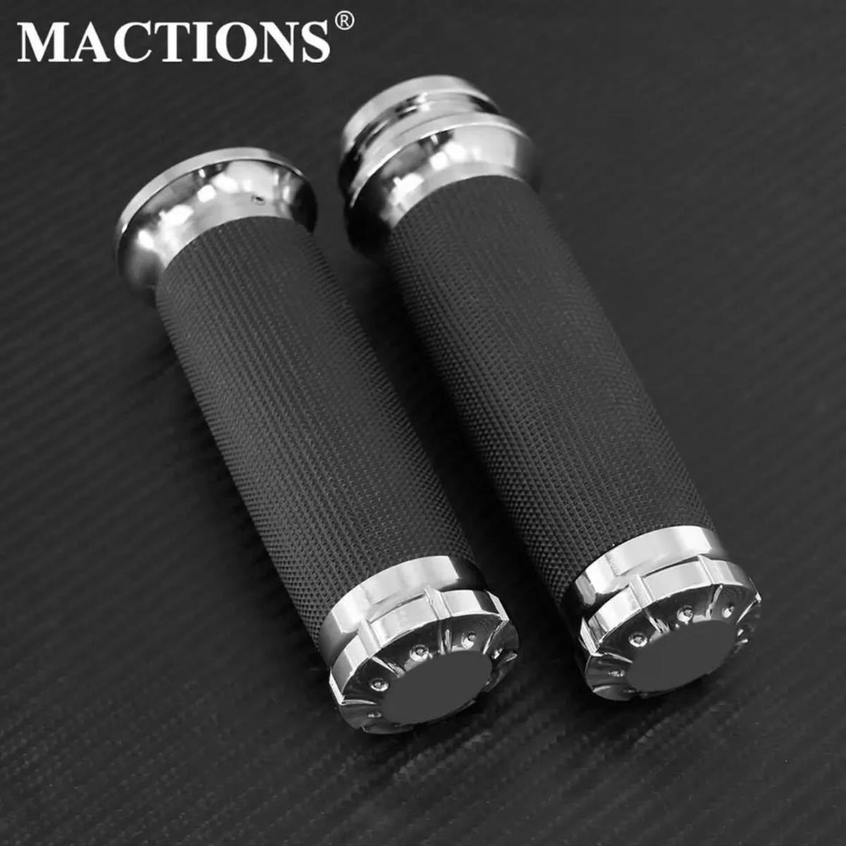 ハーレー スポーツスター ダイナ ソフテイル ツーリング XL FX FL 1インチ グリップ シルバー拍卖