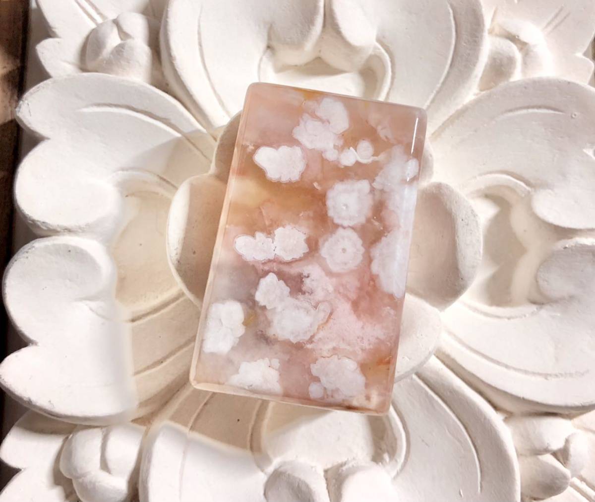 ■ハイクオリティ 高品質 桜瑪瑙 めのう チェリーブロッサム ルース ♪ 原石 マクラメ編み ☆。.:*・゜拍卖