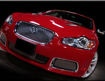 即納 2009-2011 09-11 ジャガーXFR X250 前期 バンパーメッシュグリル メッキ グリルカバー スポ-ツグリル 専用設計 外装カスタム エアロ 拍卖