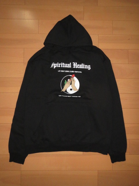 送料無料発送 人気完売 ビッグサイズ オーバーシルエット Spiritual Healing L/S PULLOVER HOODED SWEAT XL BLACK 正規品 とても美品拍卖