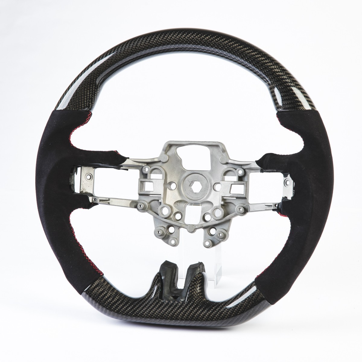 フォード用 マスタング エコブースト 5.0GT用 ステアリング ハンドル リアルカーボン+本革スエード拍卖