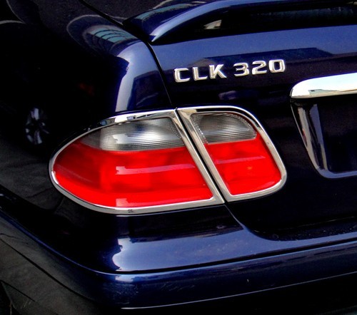 メルセデスベンツ用 CLKクラス W208 クーペ用 97-02 クロームメッキ テールランプリム リアランプリム テールライト トリム ベゼルカバー拍卖