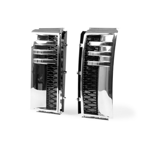 ランドローバー用レンジローバー用 L322用 2002-2010 クロームメッキ×ブラック サイドフェンダーベントグリル サイドグリル拍卖