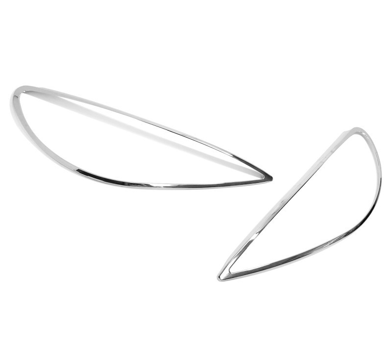 プジョー用206用 1998+ クロームメッキフロントランプリムヘッドライト トリムヘッドランプリム ベゼルカバー拍卖