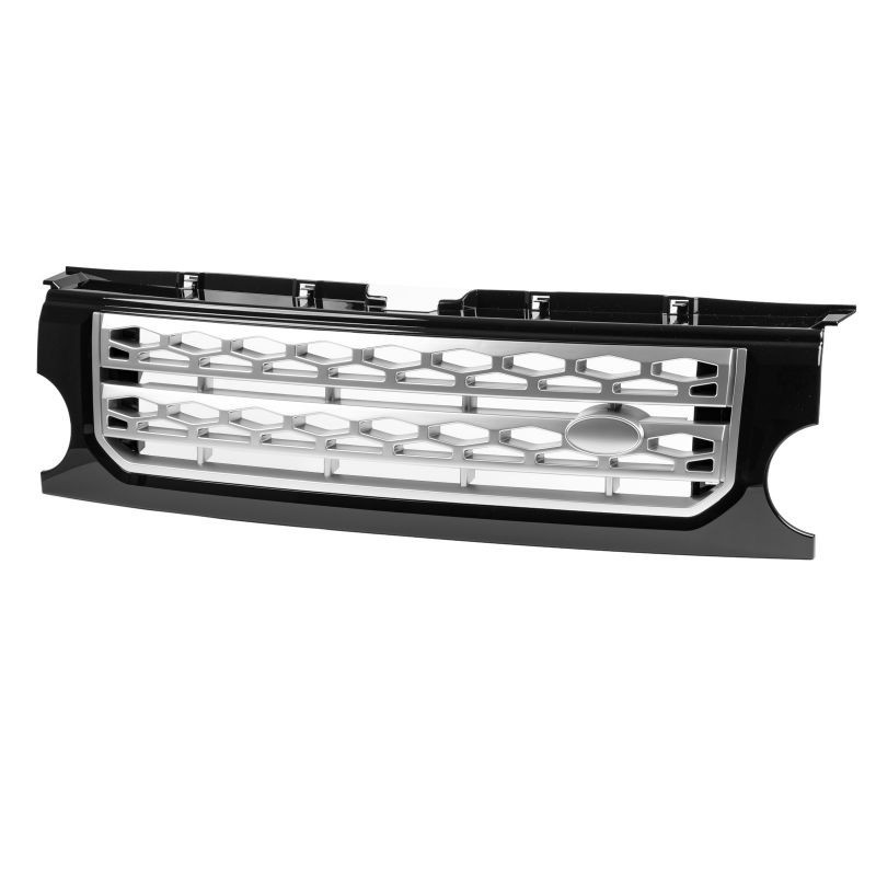 ランドローバー用ディスカバリー3 L319用 2005-2008 光沢グロスブラック×シルバー フロントバンパーグリル ディスカバリー4スタイル拍卖