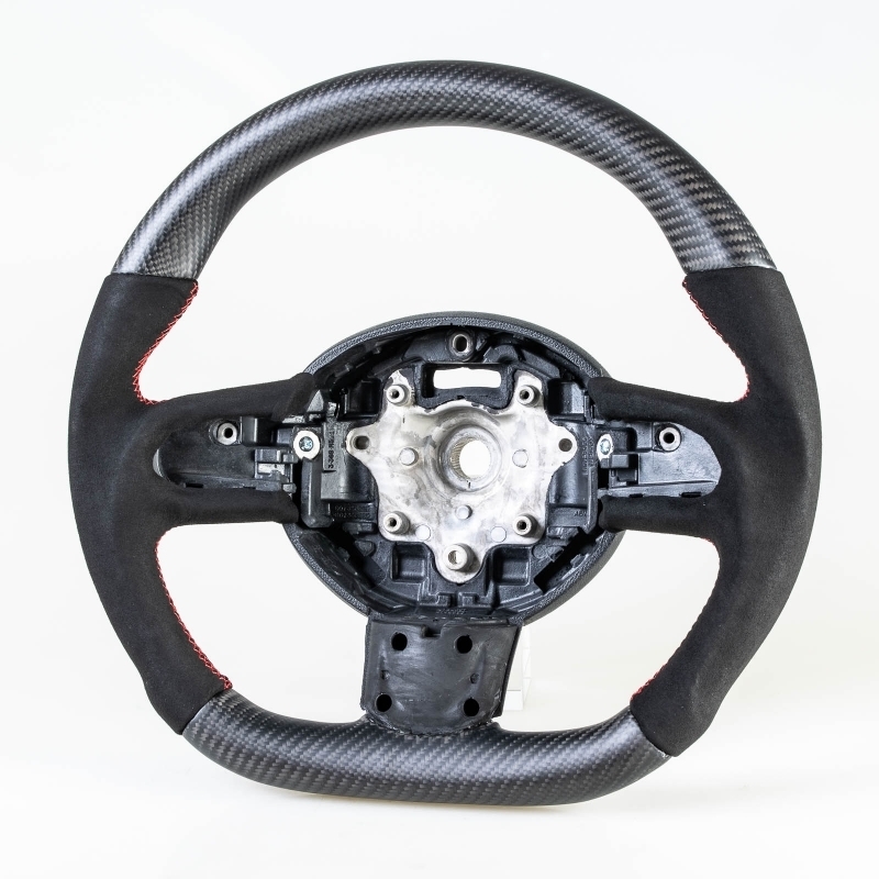 ミニ用 R55 R56 R57 R58 R59 R60 R61用 D型 ステアリング ホイール ハンドル マットカーボン×本革スエード拍卖