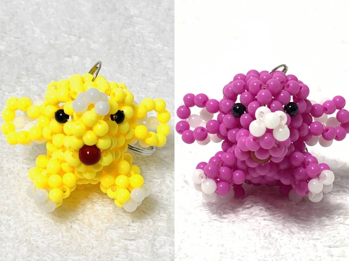 ★ビーズハンドメイド 携帯ストラップ ゾウさんペア その2拍卖