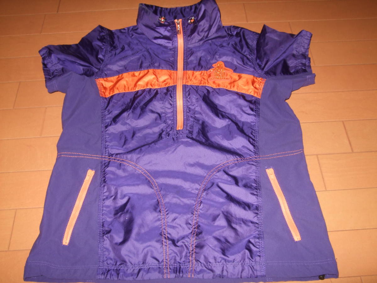 美品即決☆マンシングウェア ハーフジップアップ半袖ウインドブレーカー ☆パープルM拍卖