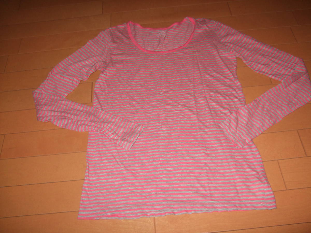 良品即決☆マカフィー ボーダーコットンカットソー☆ピンク×グレー拍卖