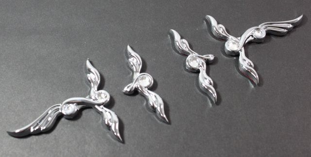 カスタムエンブレムtype3クリスタルタイプクロムメッキ 装飾エンブレム拍卖