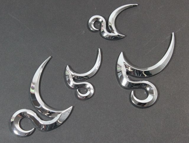 カスタムエンブレムtype2カーヴタイプクロムメッキ 装飾エンブレム拍卖