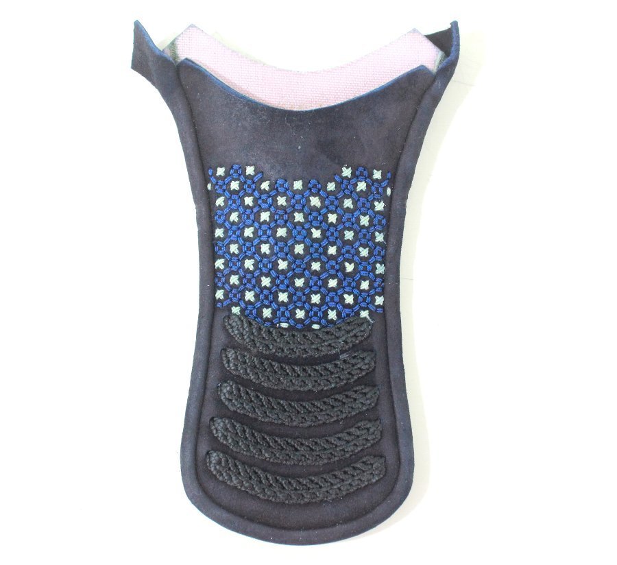 b028○剣道◆面の突き垂◆アゴ◆曙光◆紺×空色◆小桜◆5段飾◆未使用品◆補修・交換に◆クリックポスト発送拍卖