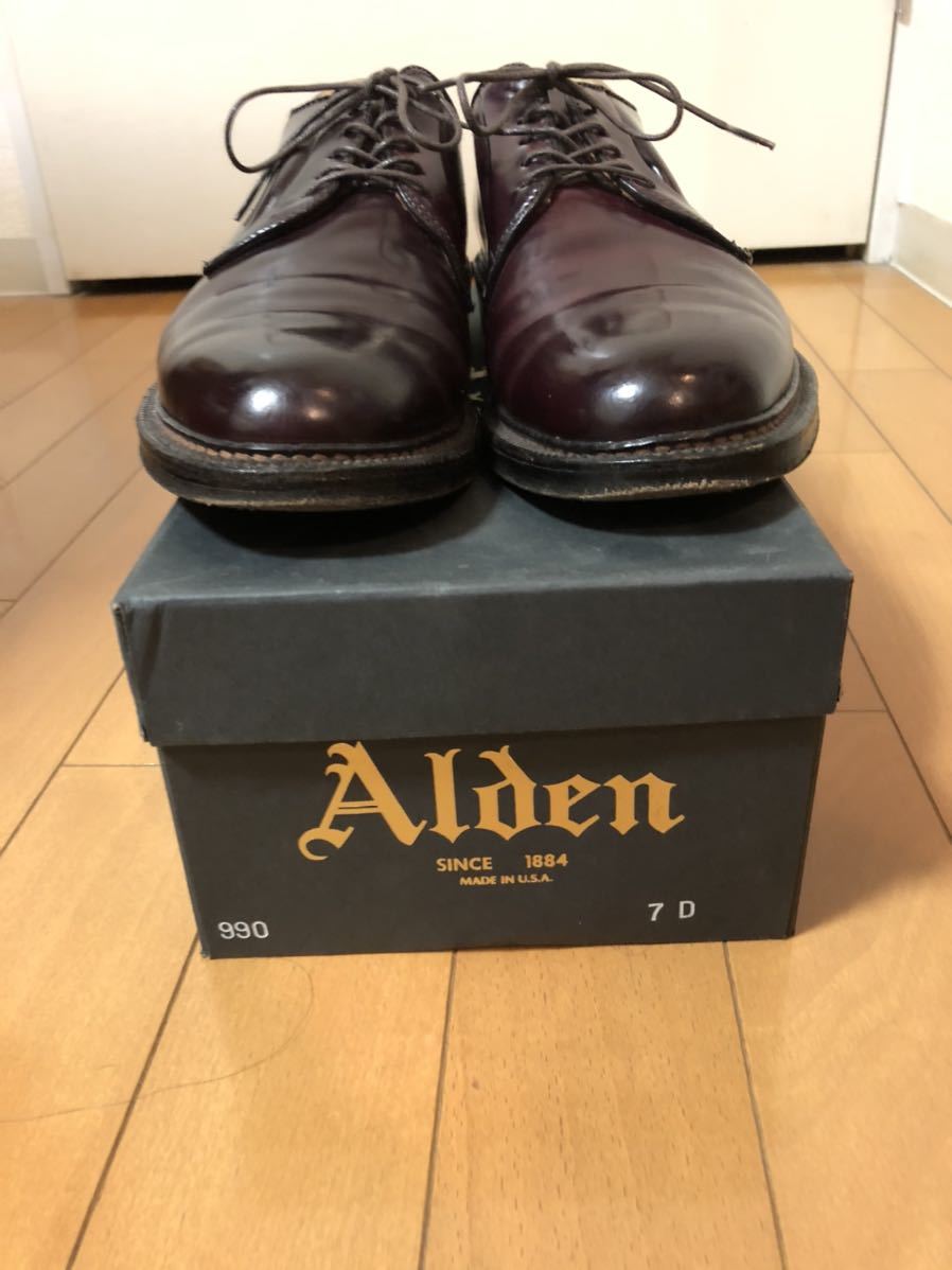Alden 990 Dark Burgundy Shell Cordovan Plain toe Blucher 7Inch オールデン 990 ダークバーガンディー コードバン プレーントゥ 7インチ拍卖