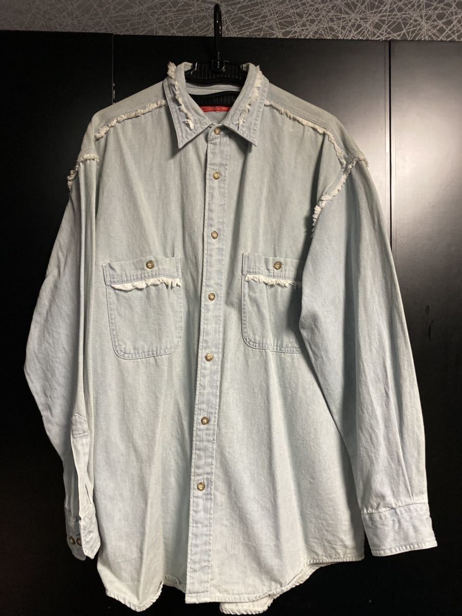90'S デニムシャツ ヴィンテージ ワークシャツ 長袖シャツ ウエスタンシャツ 拍卖