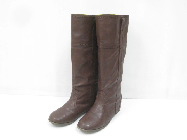 maRe maRe マーレマーレ ロング ブーツ ローヒール ブラウン Mサイズ拍卖